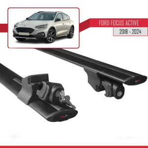 Ford Focus Active 2018 ve Sonrası ile uyumlu HOOK Model Anahtar Kilitli Ara Atkı Tavan Barı SİYAH - Görsel 5
