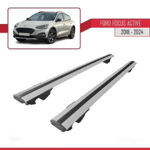 Ford Focus Active 2018 ve Sonrası ile uyumlu HOOK Model Anahtar Kilitli Ara Atkı Tavan Barı GRİ - Görsel 4