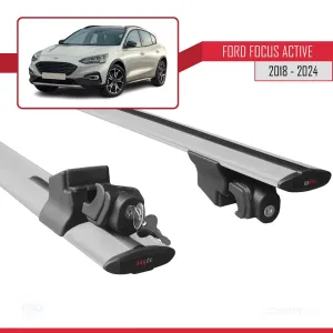 Ford Focus Active 2018 ve Sonrası ile uyumlu HOOK Model Anahtar Kilitli Ara Atkı Tavan Barı GRİ - Görsel 5