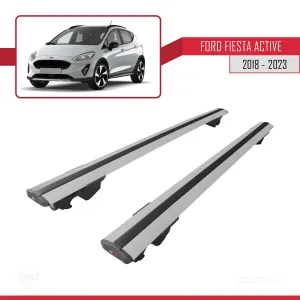 Ford Fiesta ACTİVE 2018-2023 Arası ile uyumlu HOOK Model Anahtar Kilitli Ara Atkı Tavan Barı GRİ thumb 4