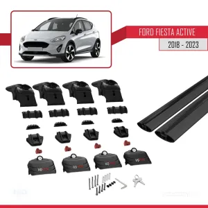 Ford Fiesta ACTIVE 2018-2023 Arası ile uyumlu ACE-2 Ara Atkı Tavan Barı SİYAH thumb 5