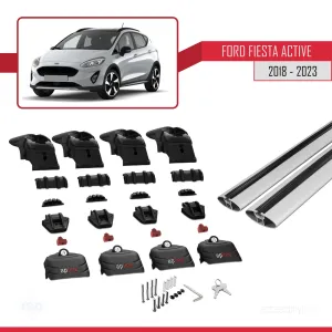 Ford Fiesta ACTIVE 2018-2023 Arası ile uyumlu ACE-2 Ara Atkı Tavan Barı GRİ - Görsel 5