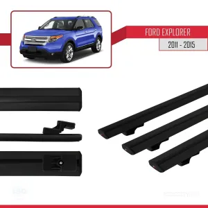 Ford Explorer 2011-2015 Arası ile uyumlu Basic Model Ara Atkı Tavan Barı SİYAH 3 ADET - Görsel 3