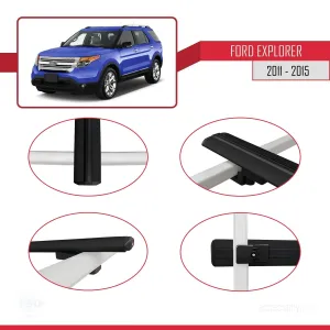 Ford Explorer 2011-2015 Arası ile uyumlu Basic Model Ara Atkı Tavan Barı SİYAH 3 ADET - Görsel 4