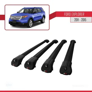 Ford Explorer 2011-2015 Arası ile uyumlu ACE-1 Ara Atkı Tavan Barı SİYAH 4 ADET BAR - Görsel 4