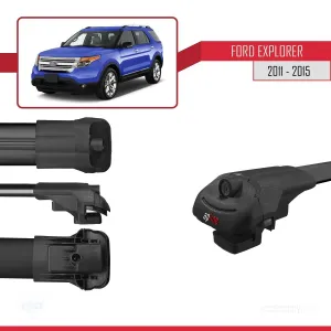 Ford Explorer 2011-2015 Arası ile uyumlu ACE-1 Ara Atkı Tavan Barı SİYAH 4 ADET BAR - Görsel 5