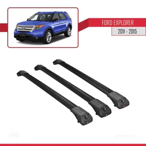 Ford Explorer 2011-2015 Arası ile uyumlu ACE-1 Ara Atkı Tavan Barı SİYAH 3 ADET BAR - Görsel 3