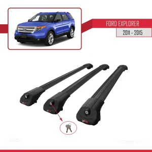 Ford Explorer 2011-2015 Arası ile uyumlu ACE-1 Ara Atkı Tavan Barı SİYAH 3 ADET BAR - Görsel 4