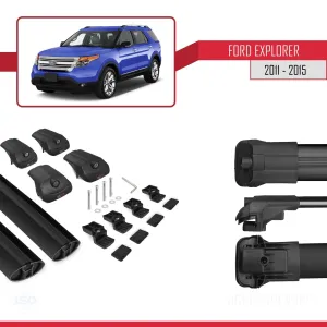 Ford Explorer 2011-2015 Arası ile uyumlu ACE-1 Ara Atkı Tavan Barı SİYAH - Görsel 5