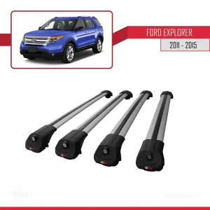 Ford Explorer 2011-2015 Arası ile uyumlu ACE-1 Ara Atkı Tavan Barı GRİ 4 ADET BAR - Görsel 4