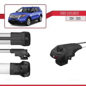Ford Explorer 2011-2015 Arası ile uyumlu ACE-1 Ara Atkı Tavan Barı GRİ 4 ADET BAR - Görsel 5
