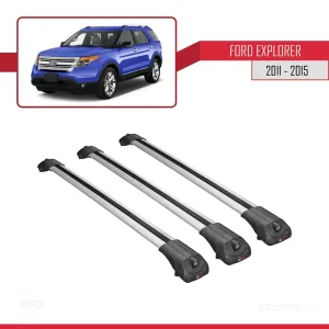 Ford Explorer 2011-2015 Arası ile uyumlu ACE-1 Ara Atkı Tavan Barı GRİ 3 ADET BAR - Görsel 3