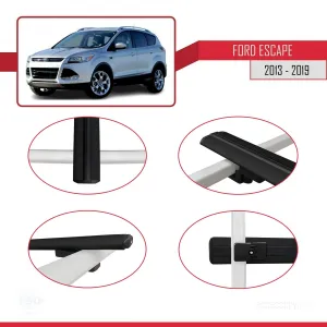 Ford Escape C520 2013-2019 Arası ile uyumlu Basic Model Ara Atkı Tavan Barı SİYAH 3 ADET - Görsel 4
