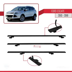 Ford Escape C520 2013-2019 Arası ile uyumlu Basic Model Ara Atkı Tavan Barı SİYAH 3 ADET - Görsel 5