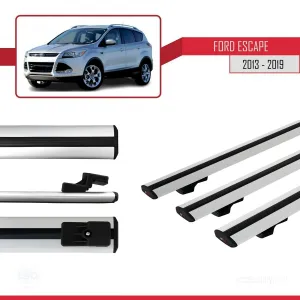 Ford Escape C520 2013-2019 Arası ile uyumlu Basic Model Ara Atkı Tavan Barı GRİ 3 ADET - Görsel 3