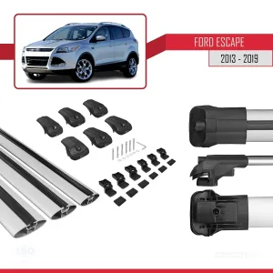 Ford Escape 2013-2019 Arası ile uyumlu ACE-1 Ara Atkı Tavan Barı GRİ 3 ADET BAR thumb 5