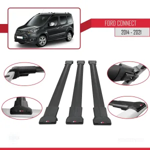 Ford Connect 2014-2021 Arası ile uyumlu FLY Model Ara Atkı Tavan Barı SİYAH 3 ADET BAR thumb 5