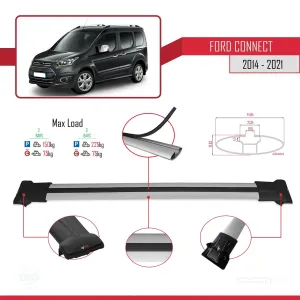 Ford Connect 2014-2021 Arası ile uyumlu FLY Model Ara Atkı Tavan Barı GRİ thumb 4