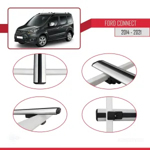 Ford Connect V408 2014-2021 Arası ile uyumlu Basic Model Ara Atkı Tavan Barı GRİ 3 ADET - Görsel 4