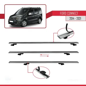 Ford Connect V408 2014-2021 Arası ile uyumlu Basic Model Ara Atkı Tavan Barı GRİ 3 ADET - Görsel 5