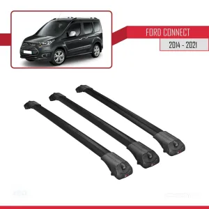 Ford Connect V408 2014-2021 Arası ile uyumlu ACE-1 Ara Atkı Tavan Barı SİYAH 3 ADET BAR - Görsel 3