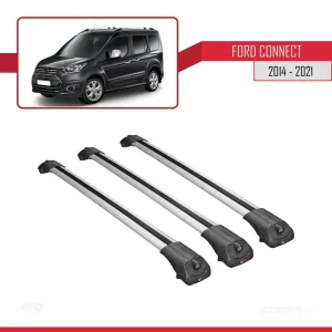 Ford Connect V408 2014-2021 Arası ile uyumlu ACE-1 Ara Atkı Tavan Barı GRİ 3 ADET BAR - Görsel 3