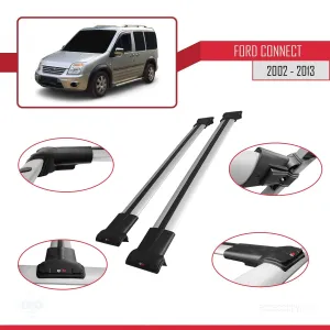 Ford Connect V227 2002-2013 Arası ile uyumlu FLY Model Ara Atkı Tavan Barı GRİ - Görsel 5
