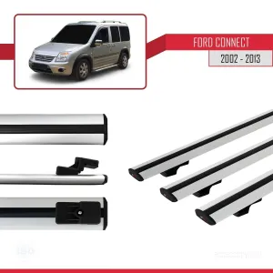 Ford Connect 2002-2013 Arası ile uyumlu Basic Model Ara Atkı Tavan Barı GRİ 3 ADET thumb 3