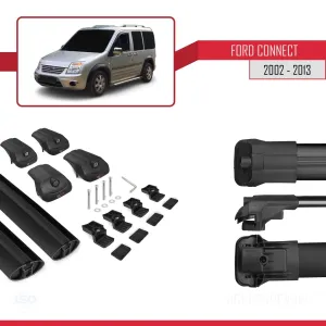 Ford Connect 2002-2013 Arası ile uyumlu ACE-1 Ara Atkı Tavan Barı SİYAH thumb 5
