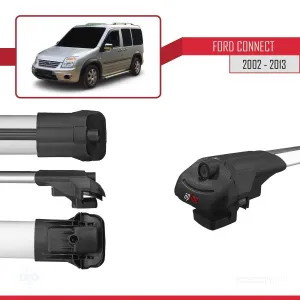 Ford Connect V227 2002-2013 Arası ile uyumlu ACE-1 Ara Atkı Tavan Barı GRİ 4 ADET BAR - Görsel 5