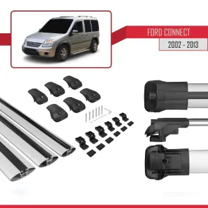 Ford Connect V227 2002-2013 Arası ile uyumlu ACE-1 Ara Atkı Tavan Barı GRİ 3 ADET BAR - Görsel 5