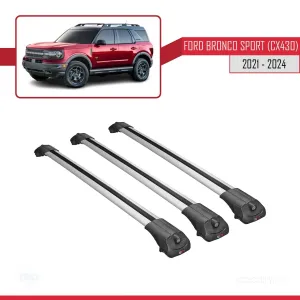 Ford Bronco Sport (CX430) 2021 ve Sonrası ile uyumlu ACE-1 Ara Atkı Tavan Barı GRİ 3 ADET BAR thumb 3