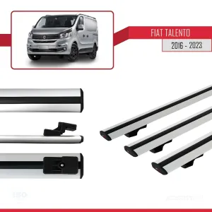 Fiat Talento 2016-2021 Arası ile uyumlu Basic Model Ara Atkı Tavan Barı GRİ 3 ADET thumb 5