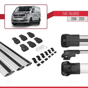 Fiat Talento X82 2016-2021 Arası ile uyumlu ACE-1 Ara Atkı Tavan Barı GRİ 3 ADET BAR - Görsel 5