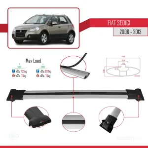 Fiat Sedici 2006-2013 Arası ile uyumlu FLY Model Ara Atkı Tavan Barı GRİ 3 ADET BAR thumb 4