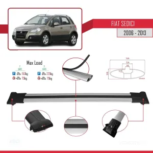 Fiat Sedici 2006-2013 Arası ile uyumlu FLY Model Ara Atkı Tavan Barı GRİ - Görsel 4