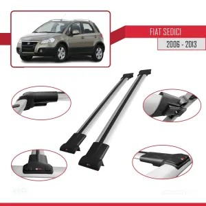Fiat Sedici 2006-2013 Arası ile uyumlu FLY Model Ara Atkı Tavan Barı GRİ - Görsel 5