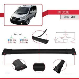 Fiat Scudo 2006-2016 Arası ile uyumlu FLY Model Ara Atkı Tavan Barı SİYAH 4 ADET BAR - Görsel 4
