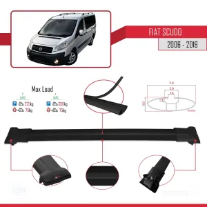 Fiat Scudo 2006-2016 Arası ile uyumlu FLY Model Ara Atkı Tavan Barı SİYAH 3 ADET BAR - Görsel 4