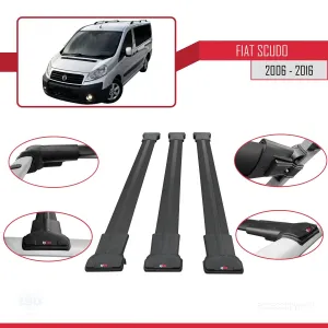 Fiat Scudo 2006-2016 Arası ile uyumlu FLY Model Ara Atkı Tavan Barı SİYAH 3 ADET BAR - Görsel 5