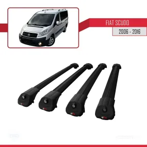 Fiat Scudo 2006-2016 Arası ile uyumlu ACE-1 Ara Atkı Tavan Barı SİYAH 4 ADET BAR - Görsel 4