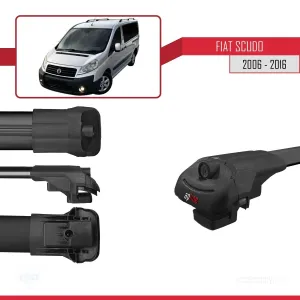 Fiat Scudo 2006-2016 Arası ile uyumlu ACE-1 Ara Atkı Tavan Barı SİYAH 4 ADET BAR - Görsel 5