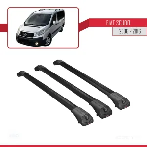 Fiat Scudo 2006-2016 Arası ile uyumlu ACE-1 Ara Atkı Tavan Barı SİYAH 3 ADET BAR - Görsel 3