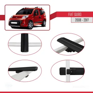 Fiat Qubo 2008-2017 Arası ile uyumlu Basic Model Ara Atkı Tavan Barı SİYAH 3 ADET thumb 4