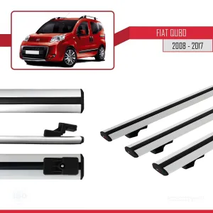 Fiat Qubo 2008-2017 Arası ile uyumlu Basic Model Ara Atkı Tavan Barı GRİ 3 ADET thumb 3