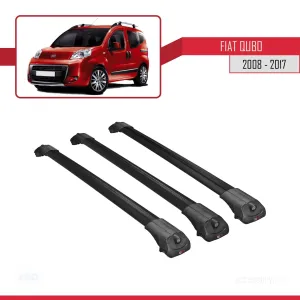 Fiat Qubo Type 225 2008-2017 Arası ile uyumlu ACE-1 Ara Atkı Tavan Barı SİYAH 3 ADET BAR - Görsel 3