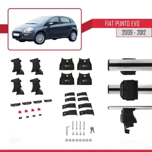 Fiat Punto Evo (199) 2009-2012 Arası ile uyumlu ACE-4 Ara Atkı Tavan Barı GRİ - Görsel 4
