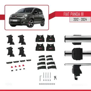 Fiat Panda 319 2012 ve Sonrası ile uyumlu ACE-4 Ara Atkı Tavan Barı GRİ - Görsel 5
