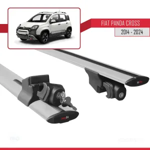 Fiat Panda CROSS 2014 ve Sonrası ile uyumlu HOOK Model Anahtar Kilitli Ara Atkı Tavan Barı GRİ thumb 5
