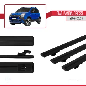 Fiat Panda Cross 2014 ve Sonrası ile uyumlu Basic Model Ara Atkı Tavan Barı SİYAH  3 ADET - Görsel 3